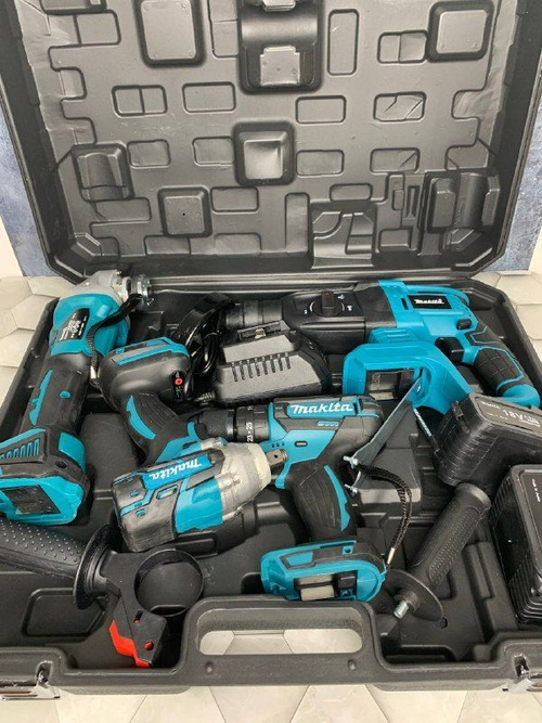 Набор электроинструментов Makita 4 в 1 / Шуруповерт, Гайковёрт
