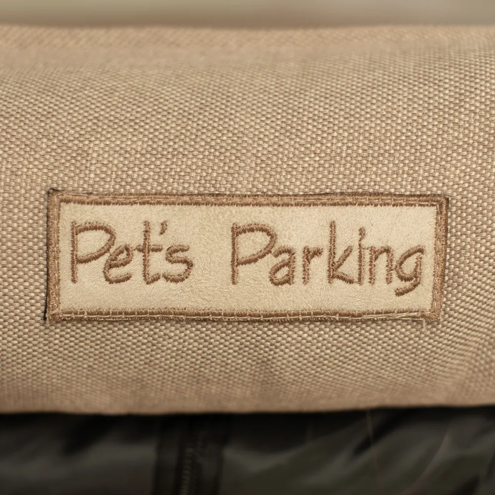 Лежанка со съёмным чехлом Pets Parking, S (65x50 см), для кошек и собак, рогожка, гипоаллергенный холлофайбер, бежевая., 65x50 см, фото 3