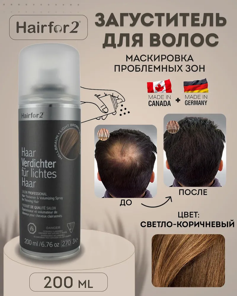 Hairfor2 Загуститель для волос, 200 мл, 200 мл