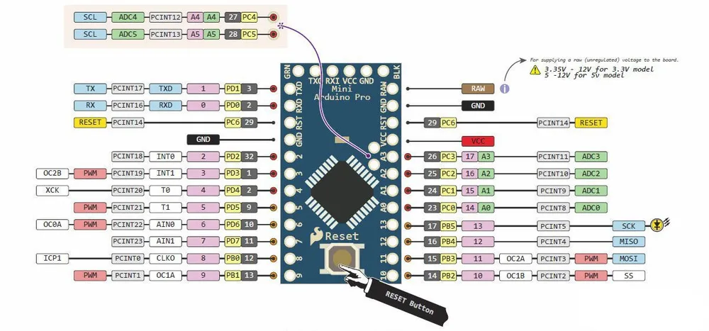 Контроллер Arduino pro mini 5В, 5В, фото 4