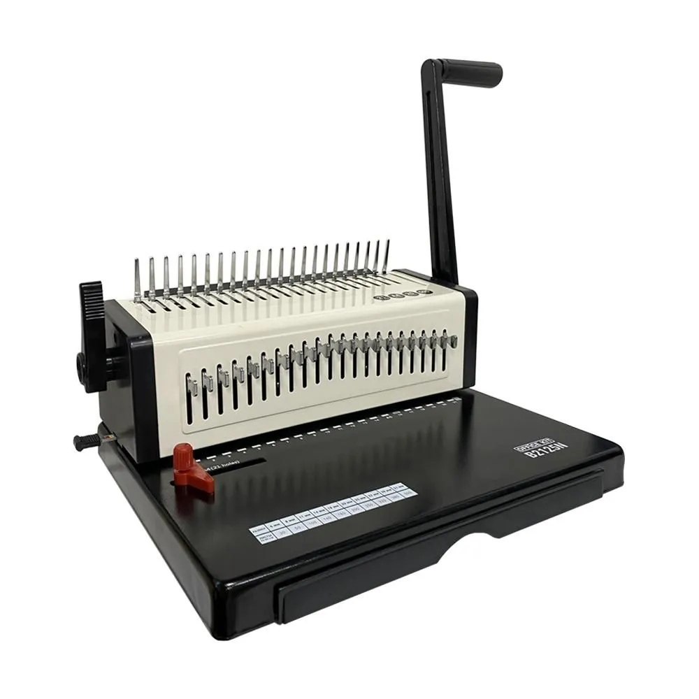 Брошюратор на пластиковую пружину Office Kit B2125N, формат А4, перфорация 25 листов, переплёт 500 листов, диаметр пружины 4,5 - 51 мм, отключаемые ножи, корпус металл, вариант, фото 2
