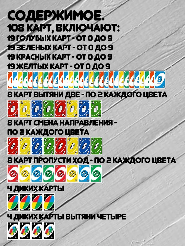 Настольная игра UNO карточная игра, вариант, фото 5