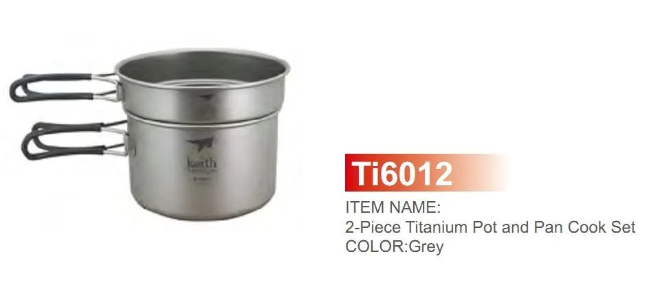 Набор посуды из титана KingCamp Ti6012 Ultralight 2-piece CookSet 400, 800ml