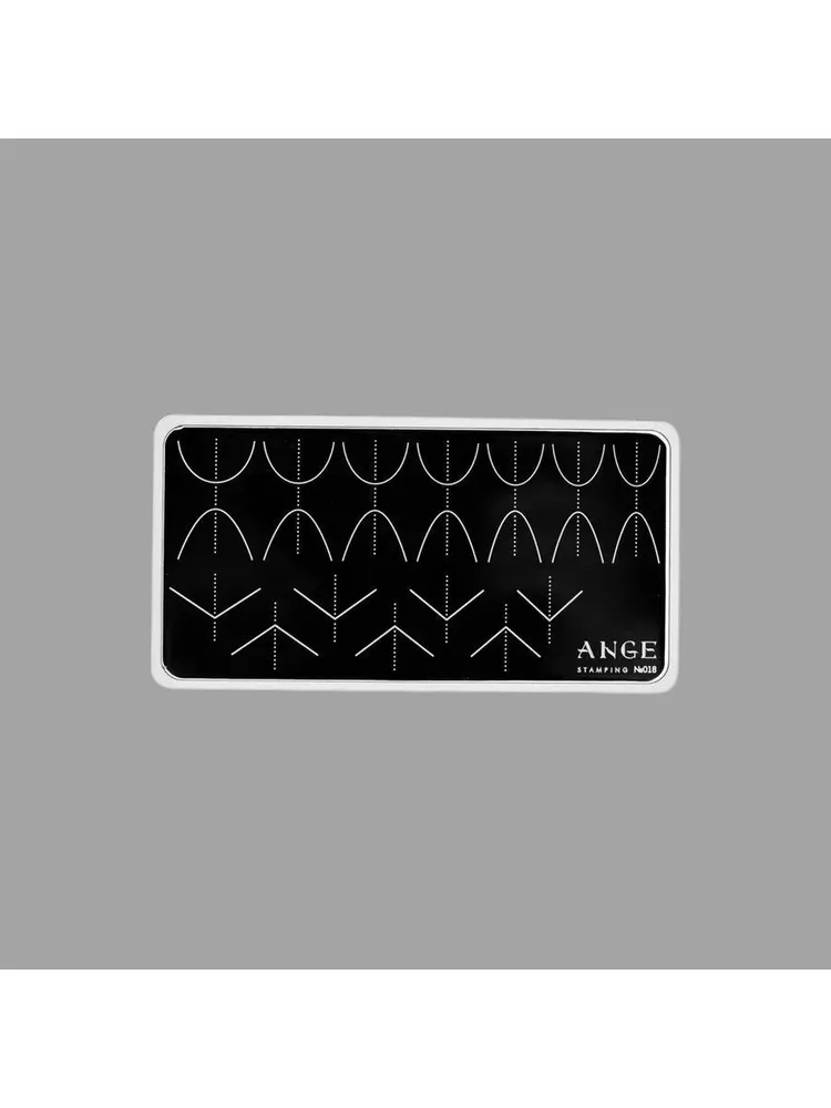Пластина для стемпинга Ange 6х12 см №018(френч) с демо-листом, 6x12 см
