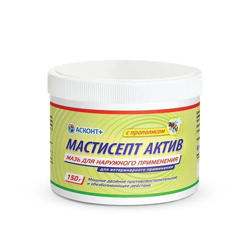 Мастисепт Актив (АСКОНТ+) антисептическая противовоспалительная мазь с прополисом, 150г., 150 г