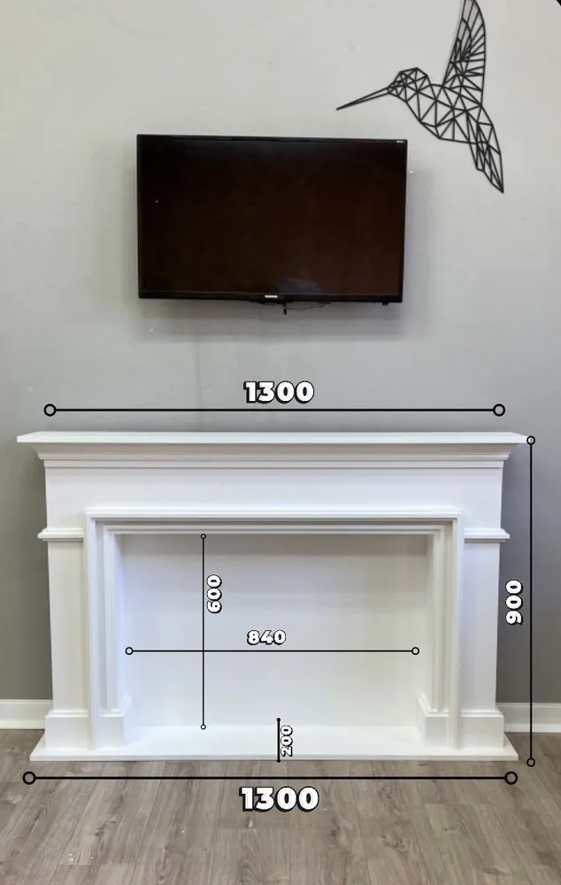 Kamin_decor_msk Камин декоративный Лео 90х130х20, белый, 90x130x20, фото 2