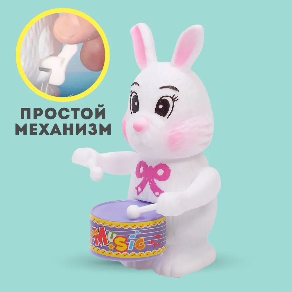 Детская заводная игрушка "Зайчик", для малышей, развивающая, в дорогу, вариант, фото 6