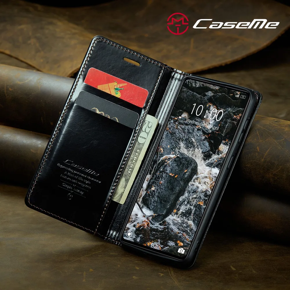 Caseme Кожаный книжка чехол для Xiaomi Redmi Note 12 Pro Plus+ 5G /Сяоми Нот 12 Про + Редми Нот 12 Про 5G с визитницей из экокожи, 5 г, 5 г, фото 5