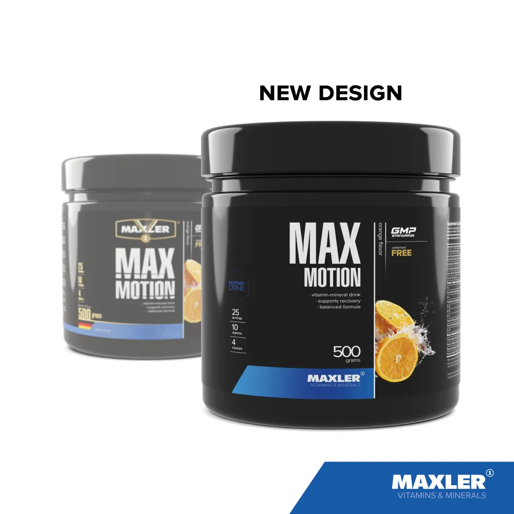 Витаминно-минеральный комплекс Изотоник спортивный в порошке Maxler Max Motion 500г Апельсин, 500 г, фото 2