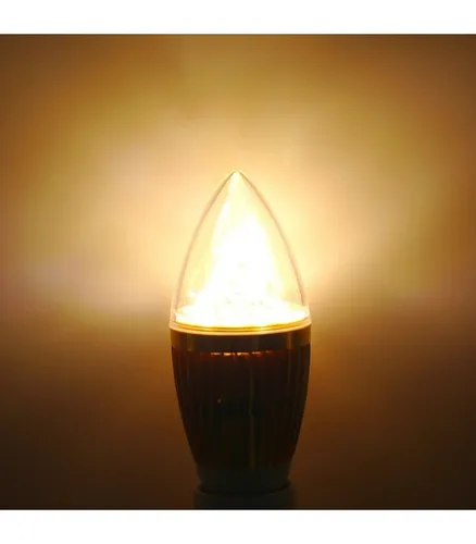 Лампа свеча прямая светодиодная E14. 5Вт. Цвет свечения: Теплый белый, прозрачная. 1 штука