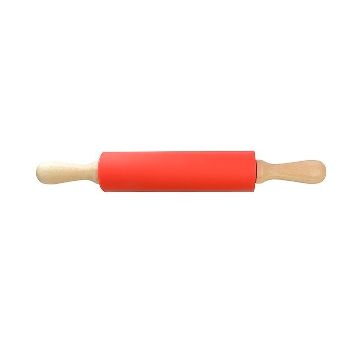 Скалка 20 см, силиконовая, красная, R-147