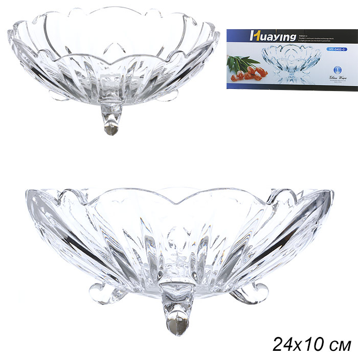 Фруктовница стеклянная 24 х 11см, цвет прозрачный