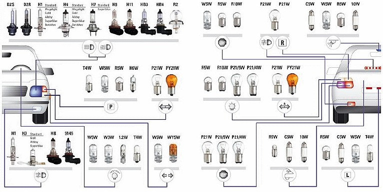 Маркировка лампочек для авто с фото