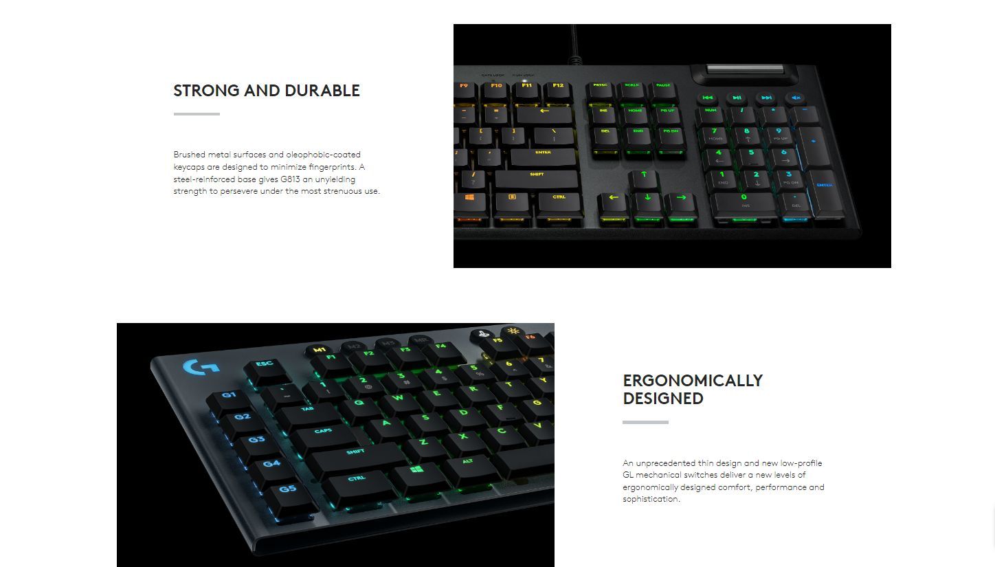 Оптико-механическая клавиатура Logitech G L-G813 купить по низкой цене ...