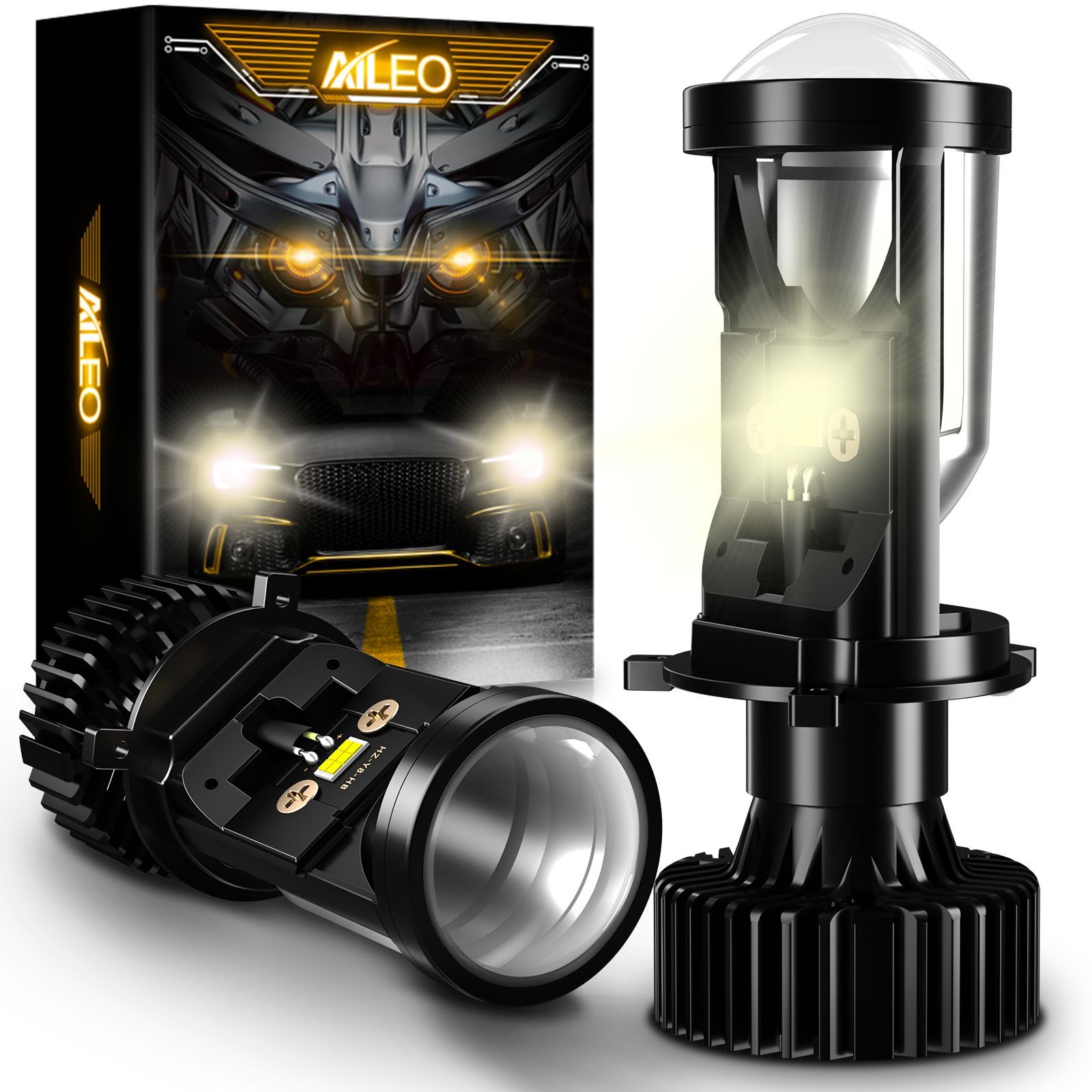 AILEOЛампаавтомобильнаяH4,2шт.арт.y6d-H4-4300k-2