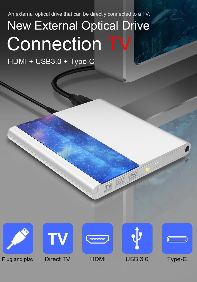 Внешний дисковод, оптический привод, DVD, USB 3.0 с поддержкой ...