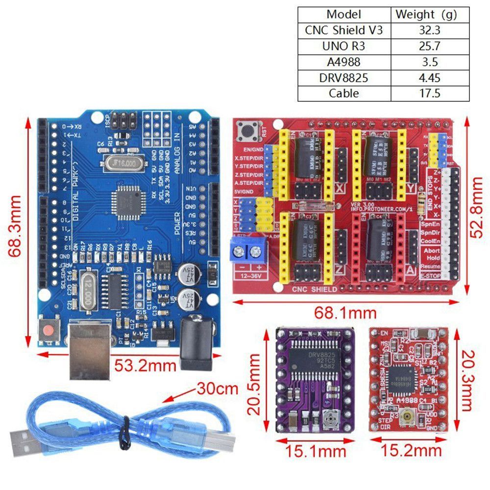 Набор для сборки 3D-принтера ЧПУ с UNO R3 + CNC Shield V3 + 4 ...