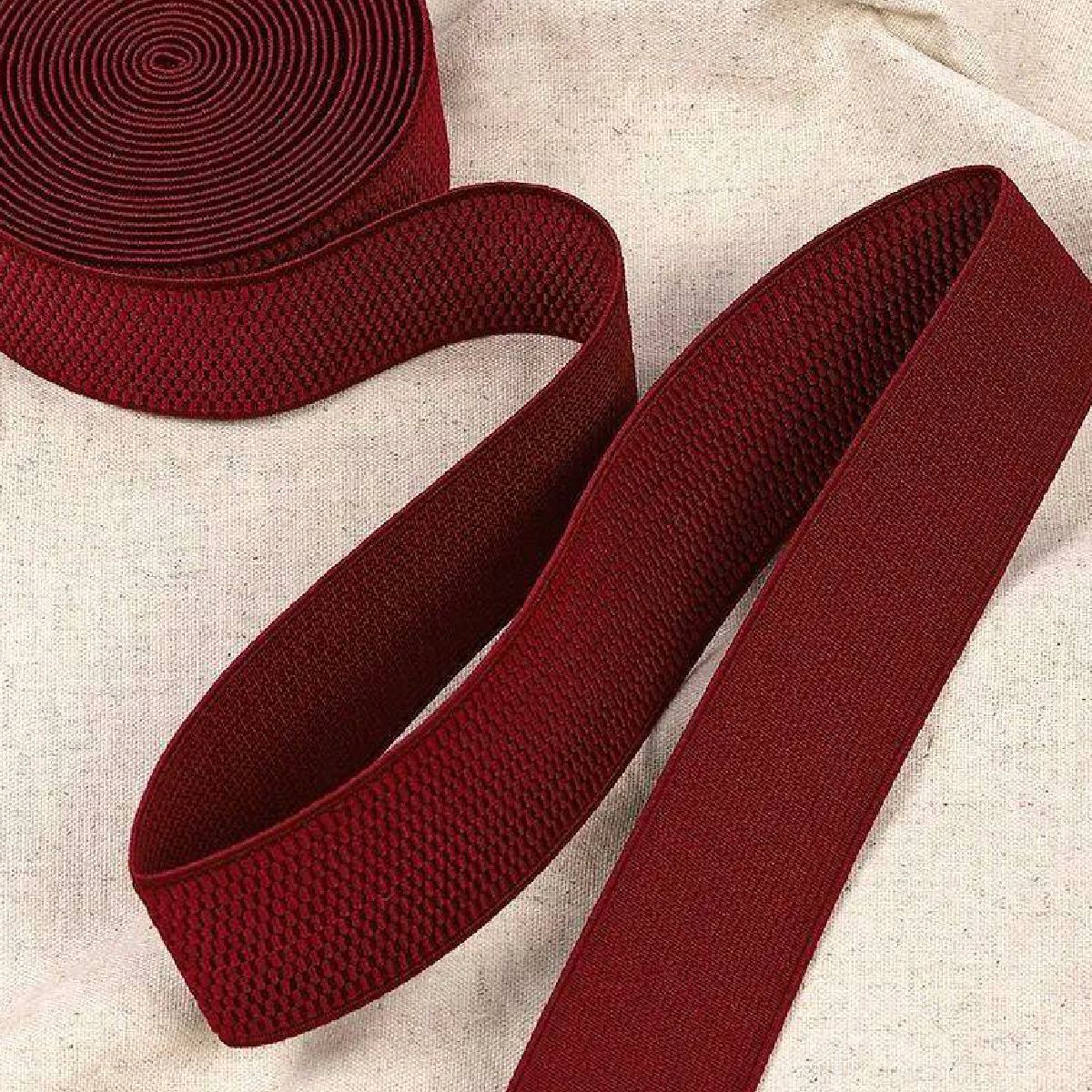 Резинка для шитья бельевая помочная 40 мм длина 4 метра цвет бордовый ...