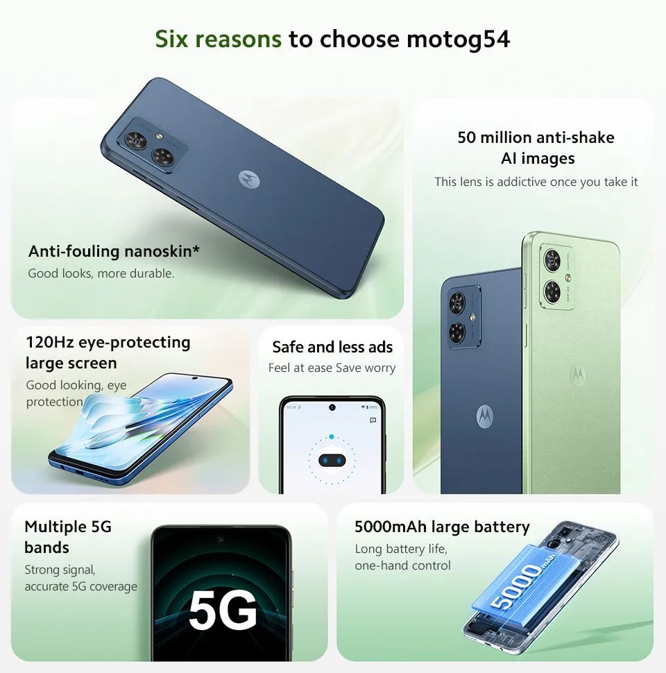 Смартфон MOTO Motorola g54 global -m - купить по выгодной цене в  интернет-магазине OZON (1292773281)