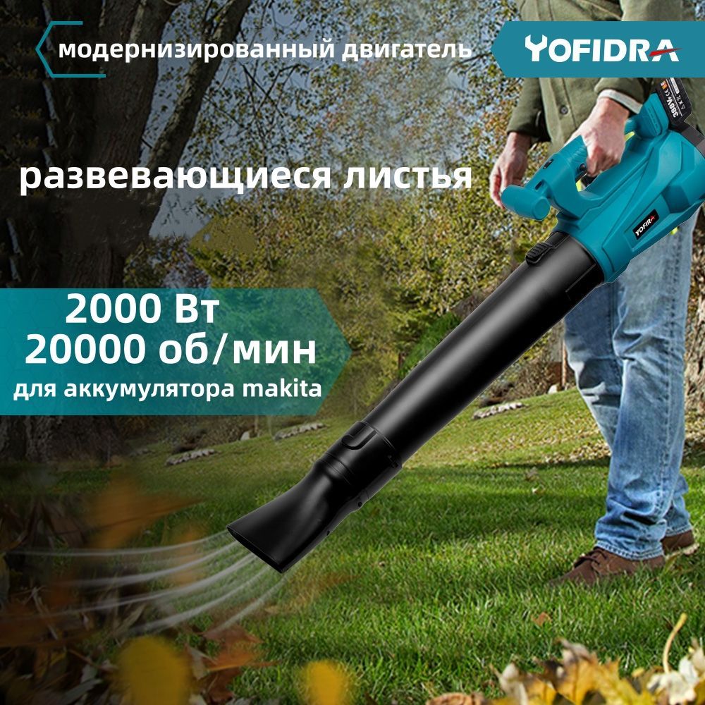 Воздуходувка ручная аккумуляторная Yoridra, 2000 Вт, 20000 об/мин, Нет  батареи, для сдувания опавших листьев, мелкого мусора и снега - купить с  доставкой по выгодным ценам в интернет-магазине OZON (1258751073)