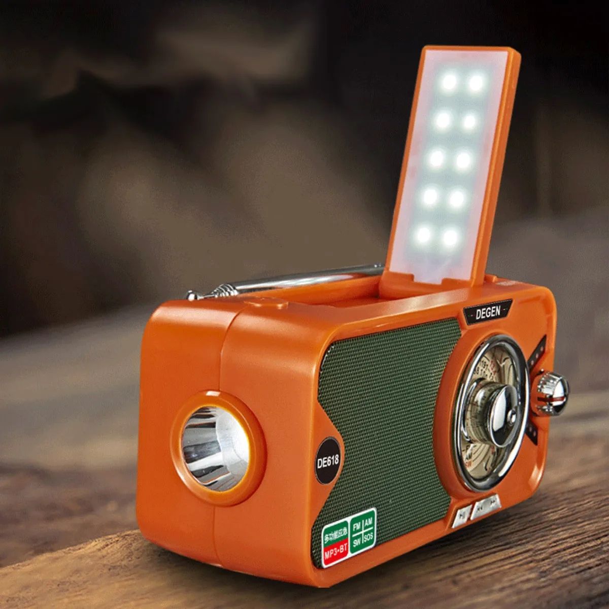 радиоприемник Degen DE618 Ретро MP3 bluetooth Подсветка с ручным ...