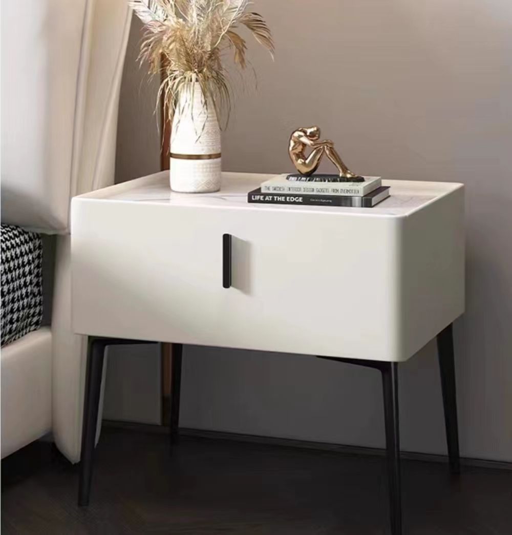 Тумба прикроватная Современная кожаная прикроватная тумбочка из массива ...