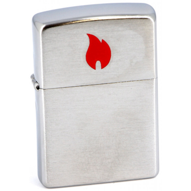 Зажигалка бензиновая ZIPPO Red Flame Brushed Chrome #1