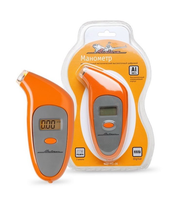 AIRLINE APRMD06 Манометр цифровой металлический с подсветкой 7 АТМ ...