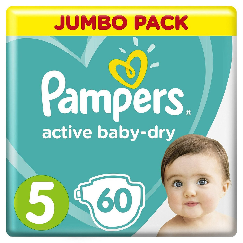 Подгузники Pampers Active Baby-Dry 5, 11-16 кг, 60 шт #1