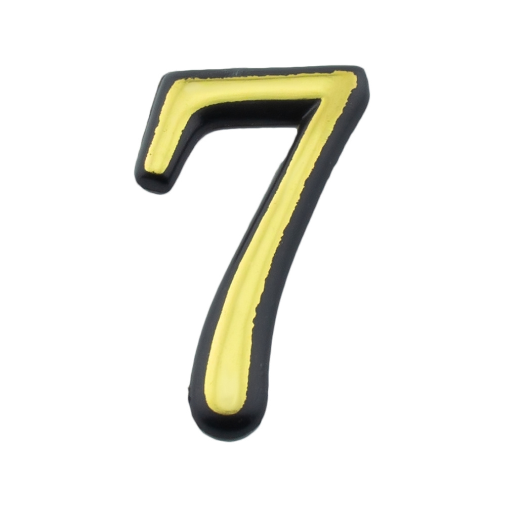 Номер дверной "7" пластик, клеевая основа PB (золото) MARLOK #1