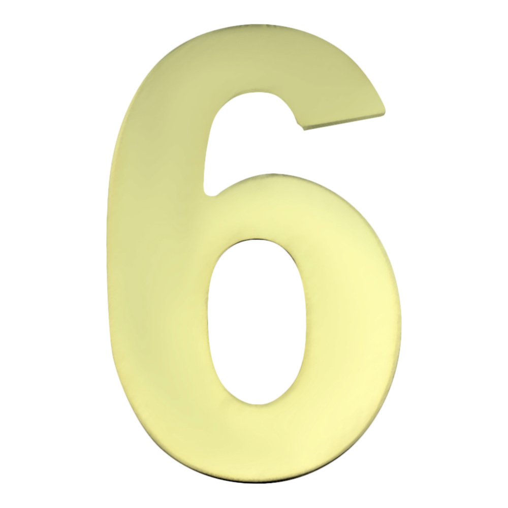 Номер дверной "6" металл, клеевая основа PB (золото) MARLOK #1