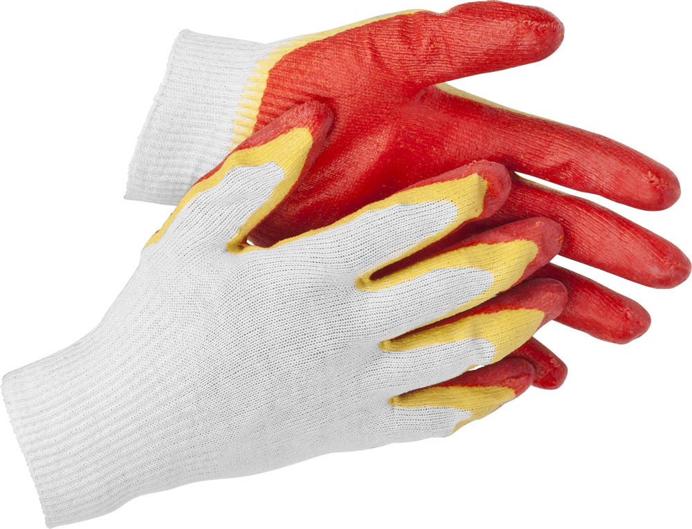 STAYER EXPERT-2, L-XL, эластичные, натуральный хлопок, перчатки с двойным латексным обливом (11409-XL) #1