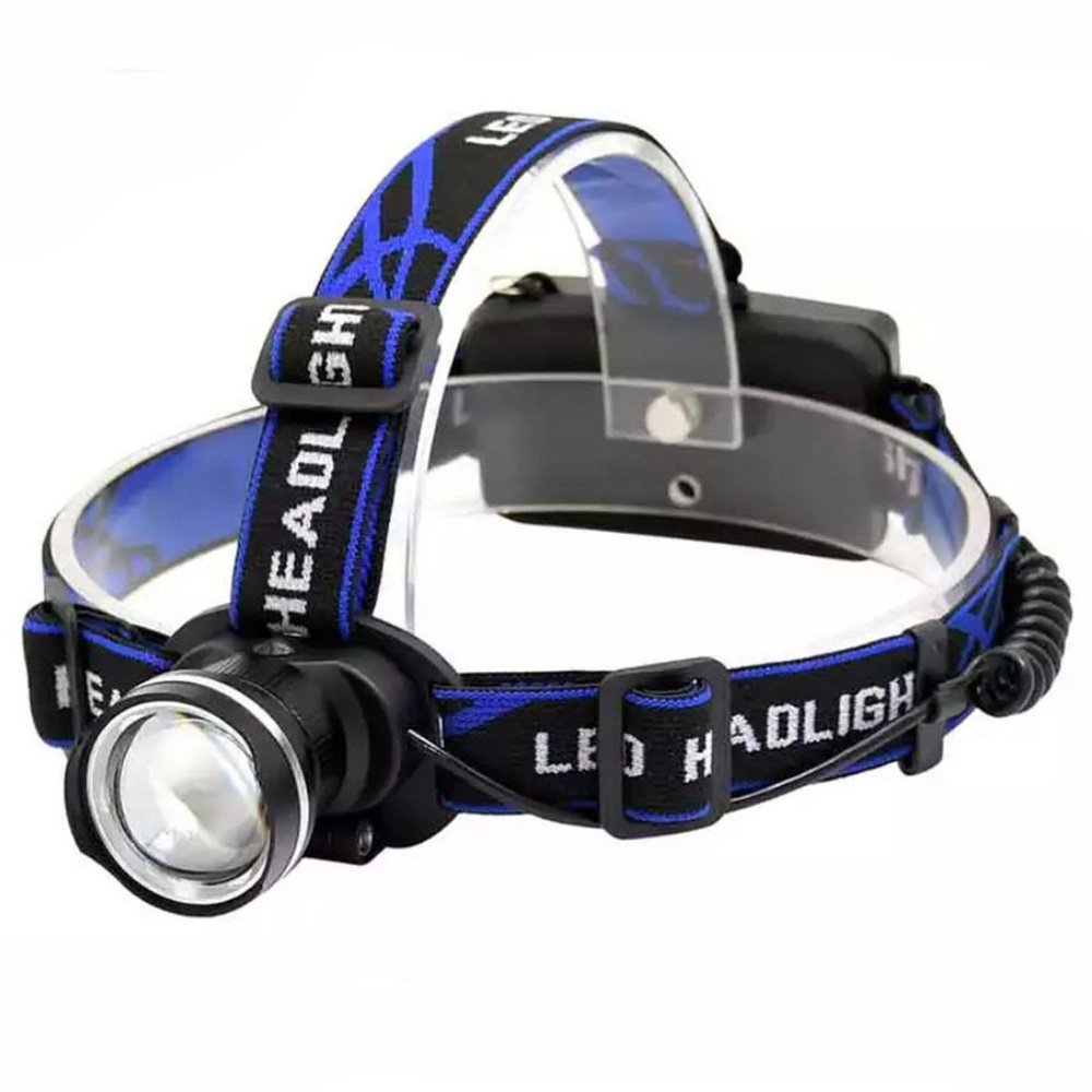 Фонарь налобный светодиодный аккумуляторный, ZOOM, зарядка от сети P ...