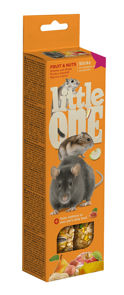 Лакомство LITTLE ONE - Литл Ван палочки для хомяков, мышей, крыс и песчанок  с фруктами и орехами (2 шт) - купить с доставкой по выгодным ценам в  интернет-магазине OZON (283229927)