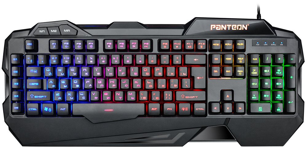 Проводная мембранная игровая программируемая клавиатура Panteon M250 c LED подсветкой, чёрная #1