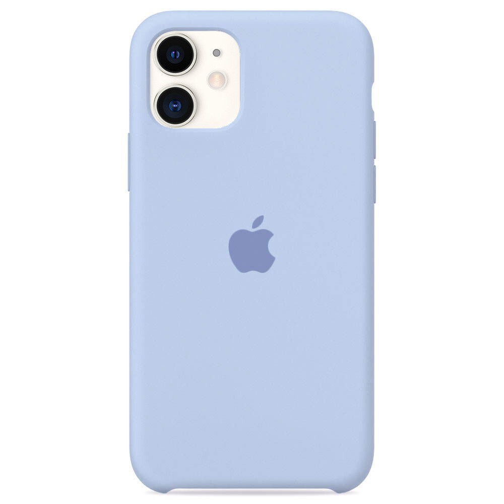 Силиконовый чехол для смартфона Silicone Case на iPhone 11 / Айфон 11 с  логотипом, бело-голубой - купить с доставкой по выгодным ценам в  интернет-магазине OZON (325193684)