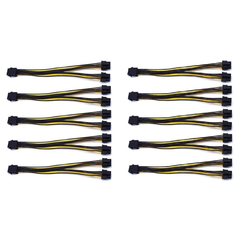 10 шт. 8-контактный разъем PCIE для двух (6+2) разветвителей питания ...