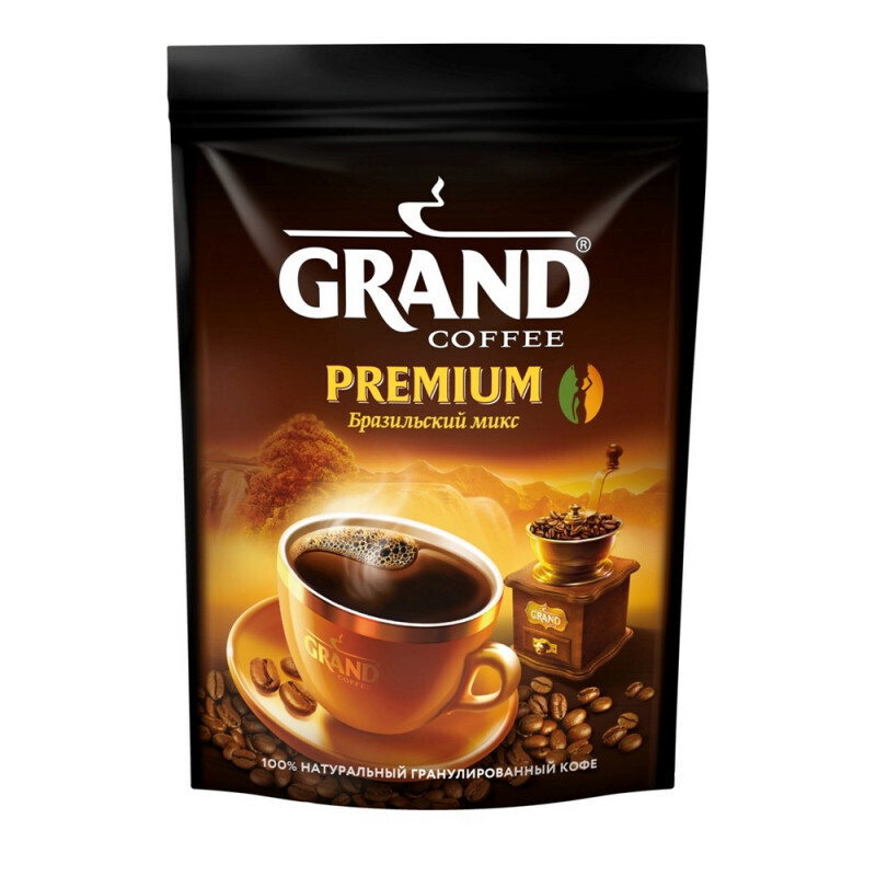 Кофе Grand Premium  по-бразильски гранулированный, д/пак 200 г.  #1