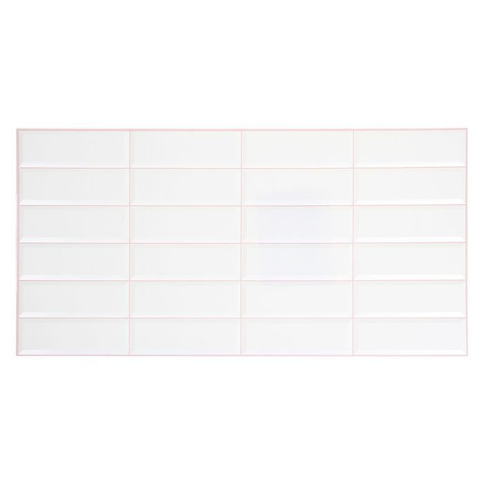 Панель ПВХ листовая, Плитка Белая розовый шов 955*480 мм, пвх панели для стен декоративные  #1
