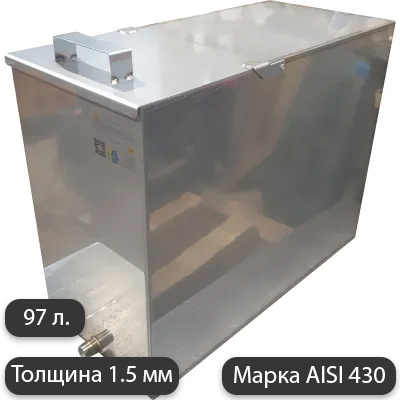 Бак для бани из нержавейки 100 л. 1.5 мм/AISI 430 (65х30х50 см) #1