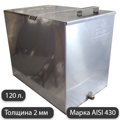 Бак для бани из нержавейки 120 л. 2 мм/AISI 430 (60х40х50 см) #1