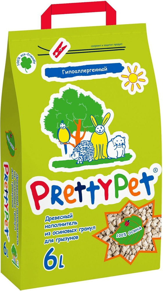 PrettyPet / Наполнитель ПриттиКэт для Грызунов и Птиц Древесный Осиновый 2 кг (6 л)  #1