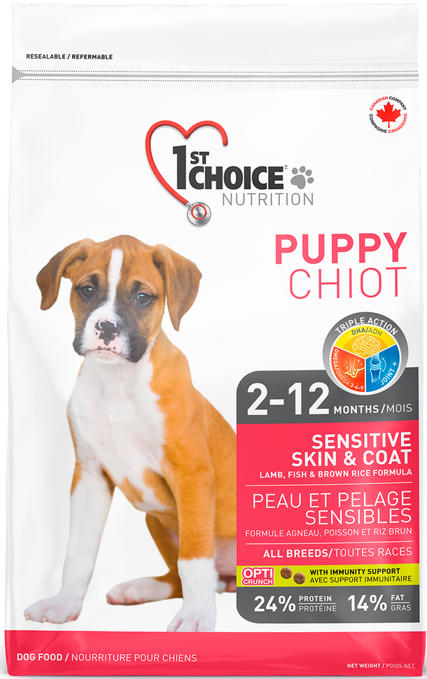 Корм 1st Choice PUPPY Sensitive Skin & Coat для щенков с чувствительной ...