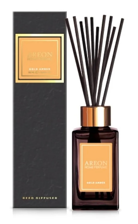 Ароматизатор AREON флакон с палочками 85мл HOME PERFUME STICKS GOLD AMBER 85ML PSLR07  #1