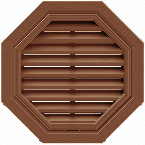 Фронтонная вентиляционная восьмиугольная решетка 550х550, коричневая  #1