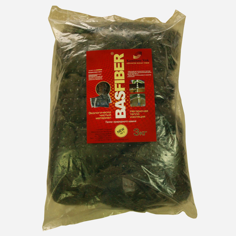Базальтовая каменная минеральная вата Basfiber 3 кг огнеупорная/изоляционная для глушителя, печей, дымохода #1
