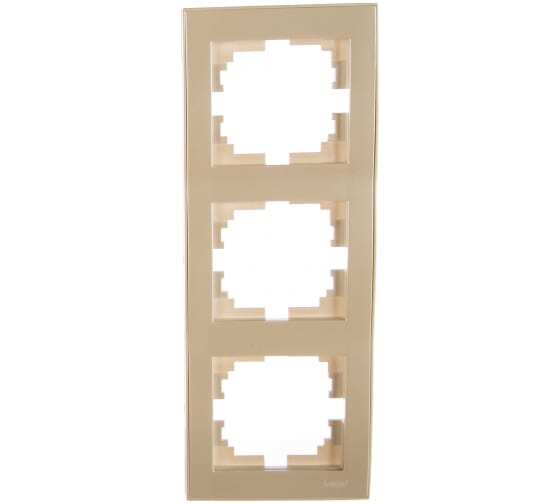 Рамка RAIN тройная вертикальная жемчужно-белый перламутр с боковой вставкой код 703-3030-153 Lezard ( #1