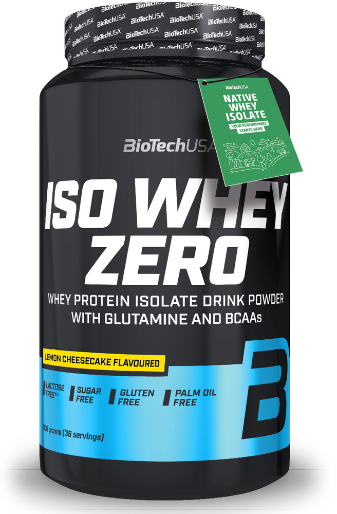 Сывороточный протеин изолят BioTechUSA Iso Whey Zero 908 г лимонный чизкейк  #1