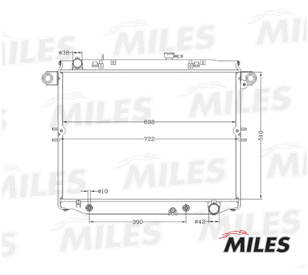 Радиатор TOYOTA LAND CRUISER 100 4.7 98-08 паяныйAT(Automatic Transmission (автоматическая коробка)