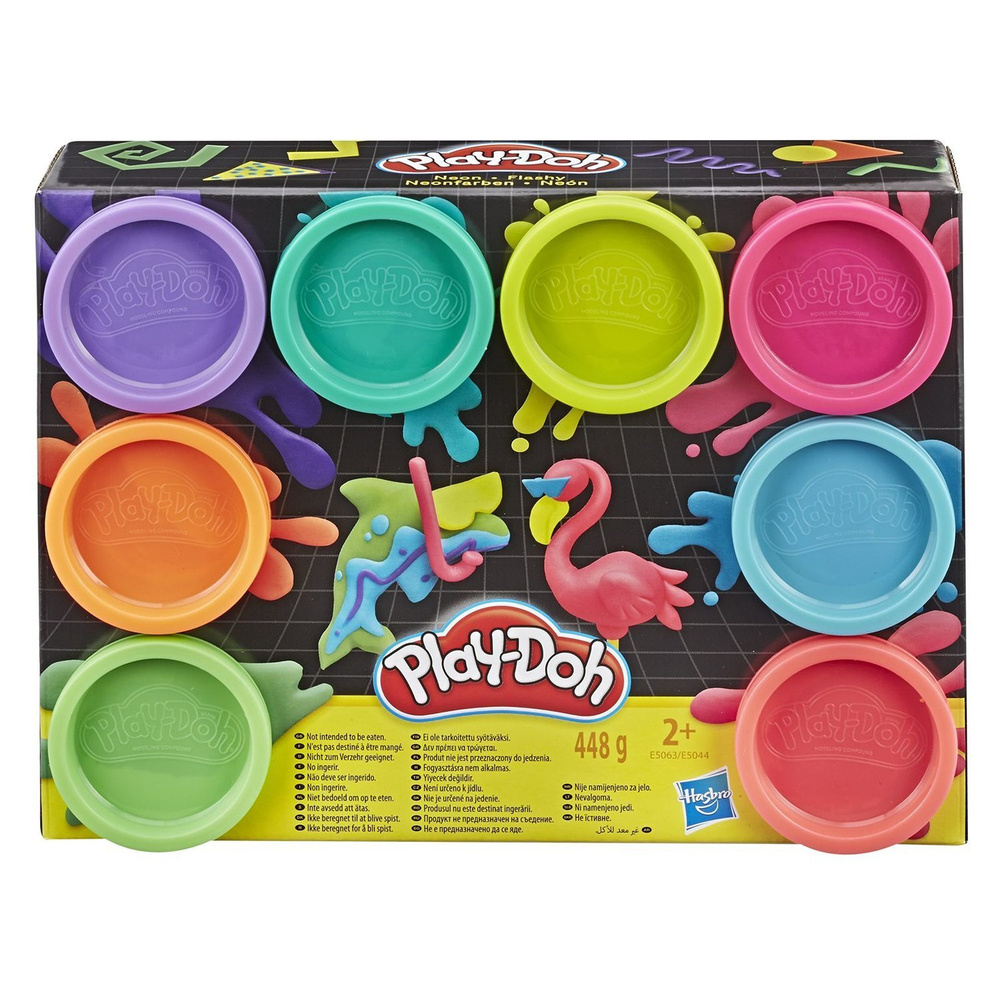 Набор для лепки Hasbro Play-Doh Неон 8 цветов / Пластилин Play-Doh / Плей  До - купить с доставкой по выгодным ценам в интернет-магазине OZON  (769272363)